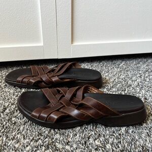Timberland Women’s Brown Braided Leather Sandals Smart Comfort‎ System Size 7.5